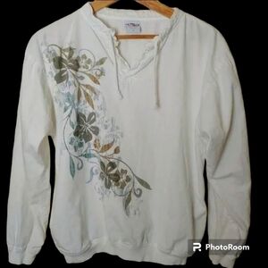Crazy Shirts Hawaiian Pullover Top Lightweight Jacket Boho Floral Hibiscus